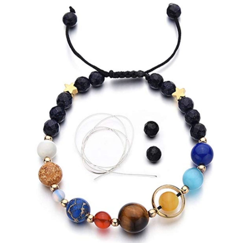 Women Stone Bead Charm Bracelet